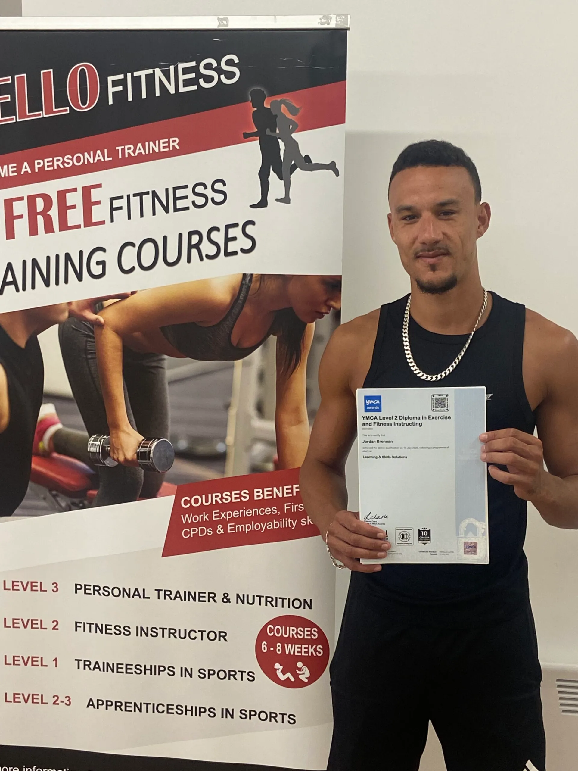 Jordan Brennan, Bello Fitness graduate