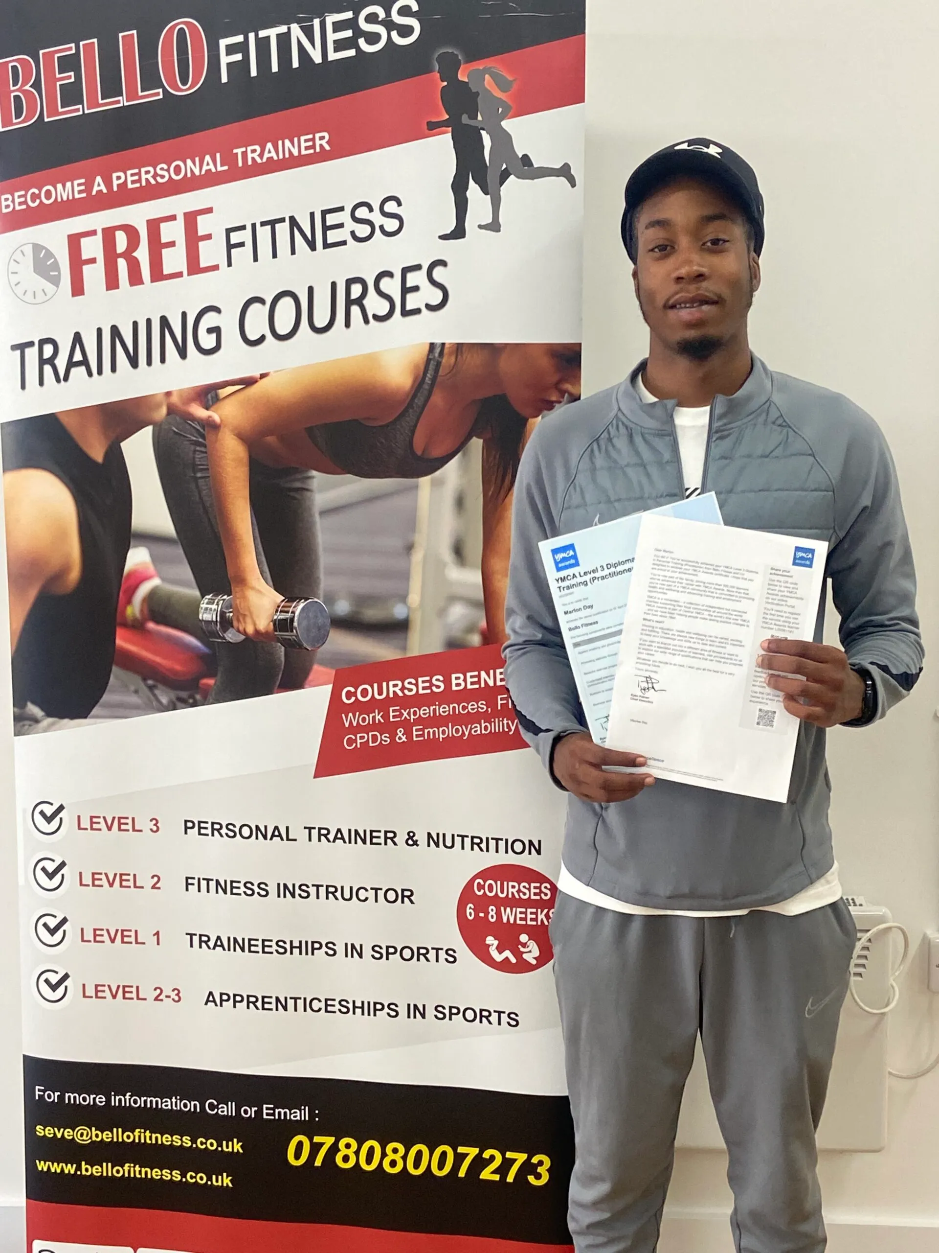 Kai Cudjoe-Gibbons, Bello Fitness graduate