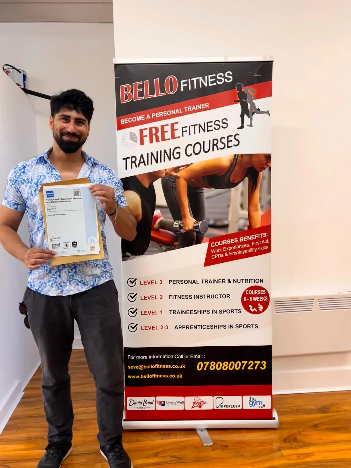 Aryan Niazi, Bello Fitness graduate